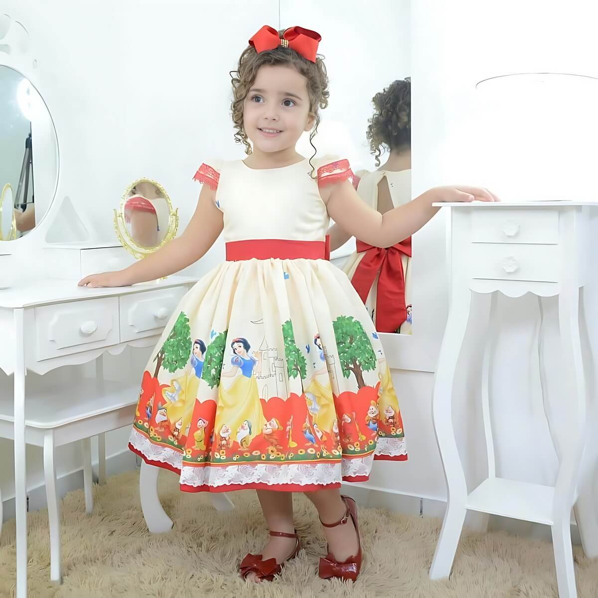 Vestido da Branca de Neve infantil para festa temática - inspiração 2