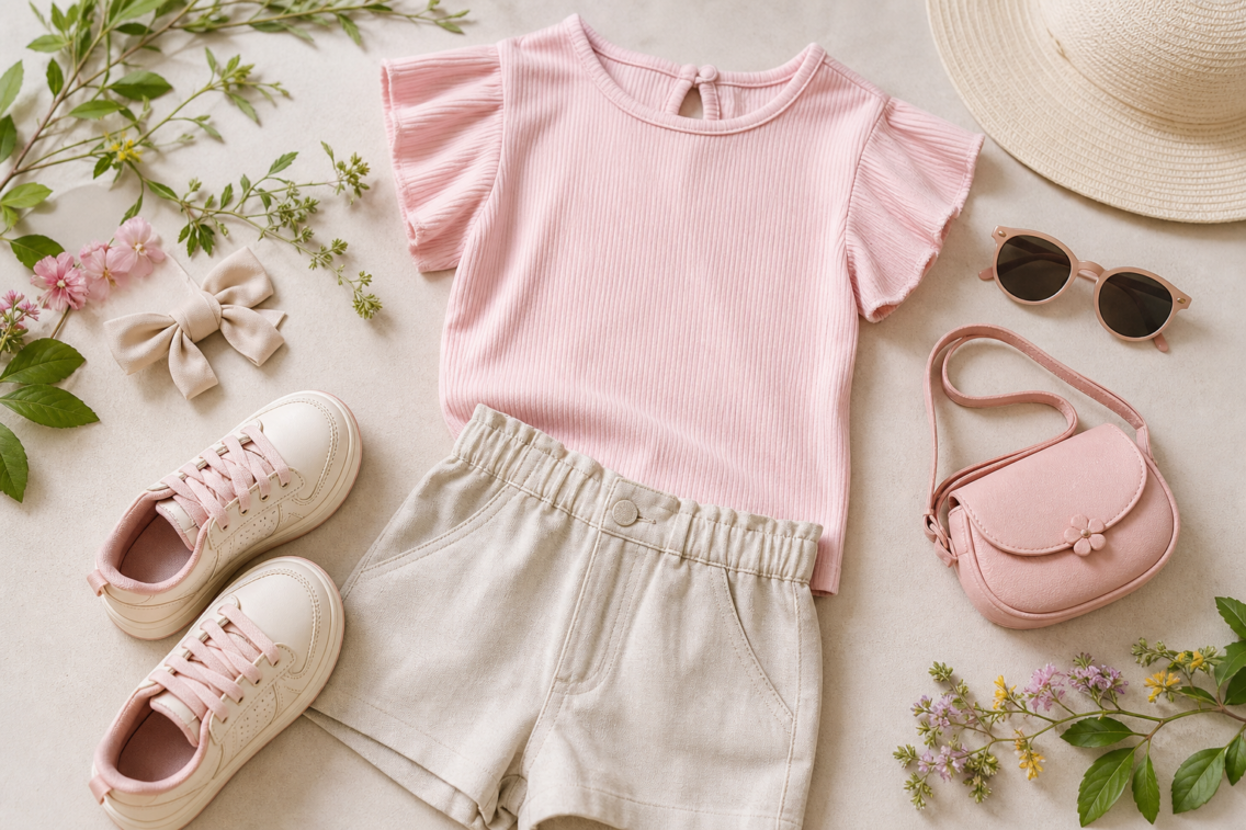 Conjunto infantil feminino para passeio em Rio Verde: combinações leves para o dia a dia