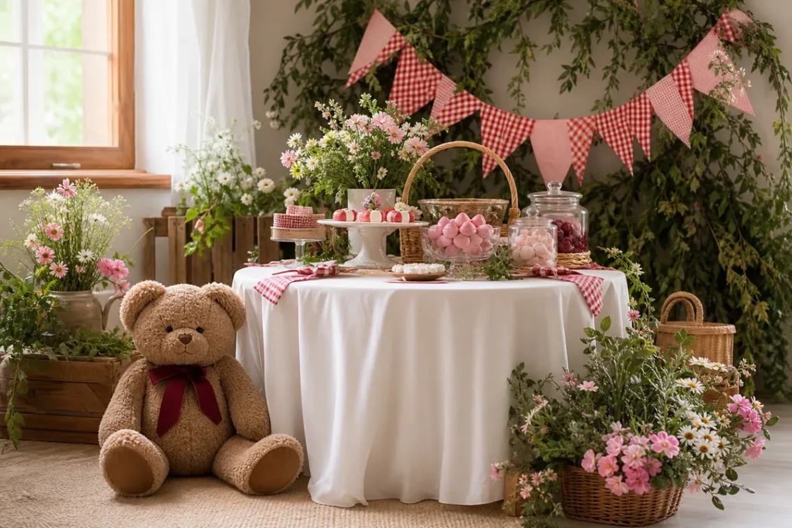 Festa Masha e o Urso simples: decoração e look