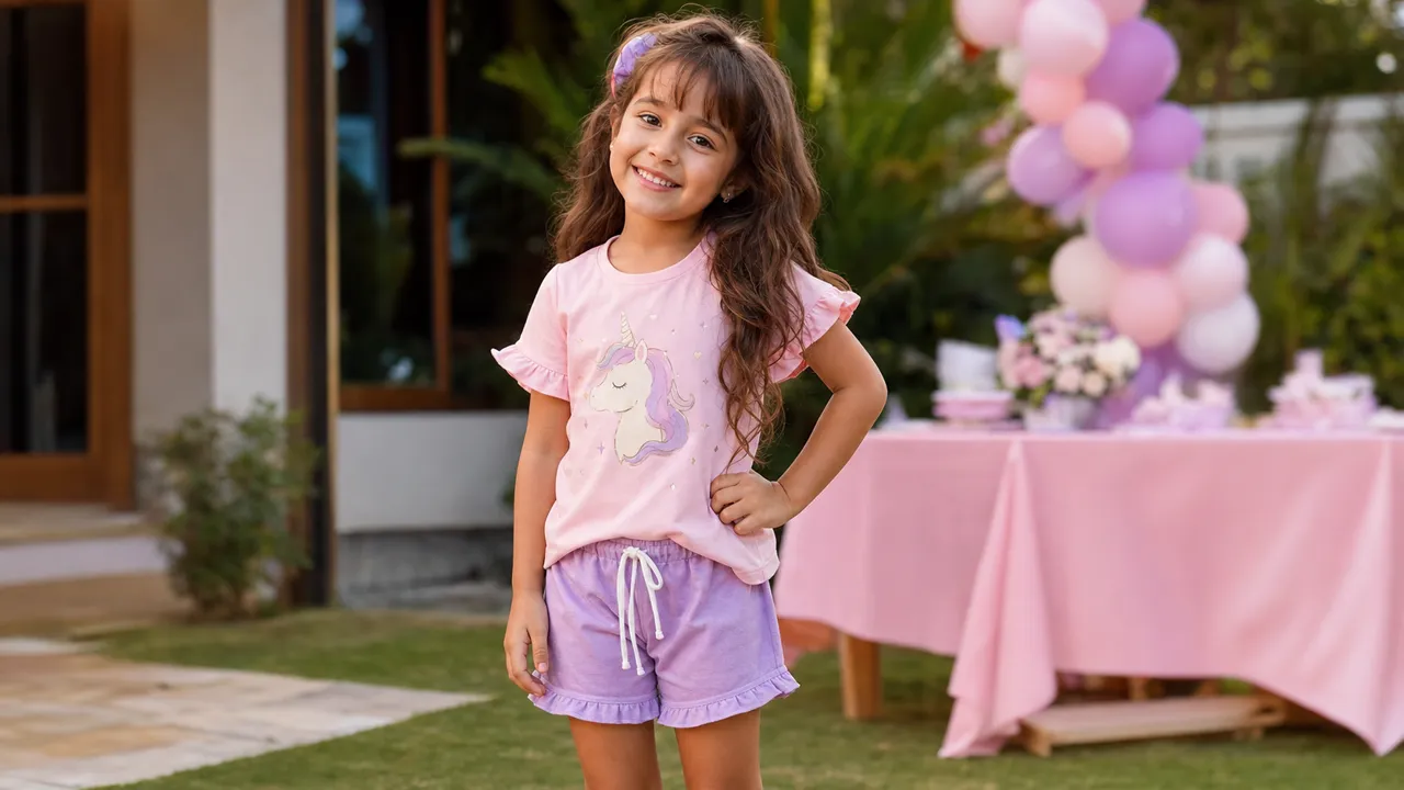 Look infantil feminino para aniversário no Jardim Europa, Goiânia: ideias com conforto