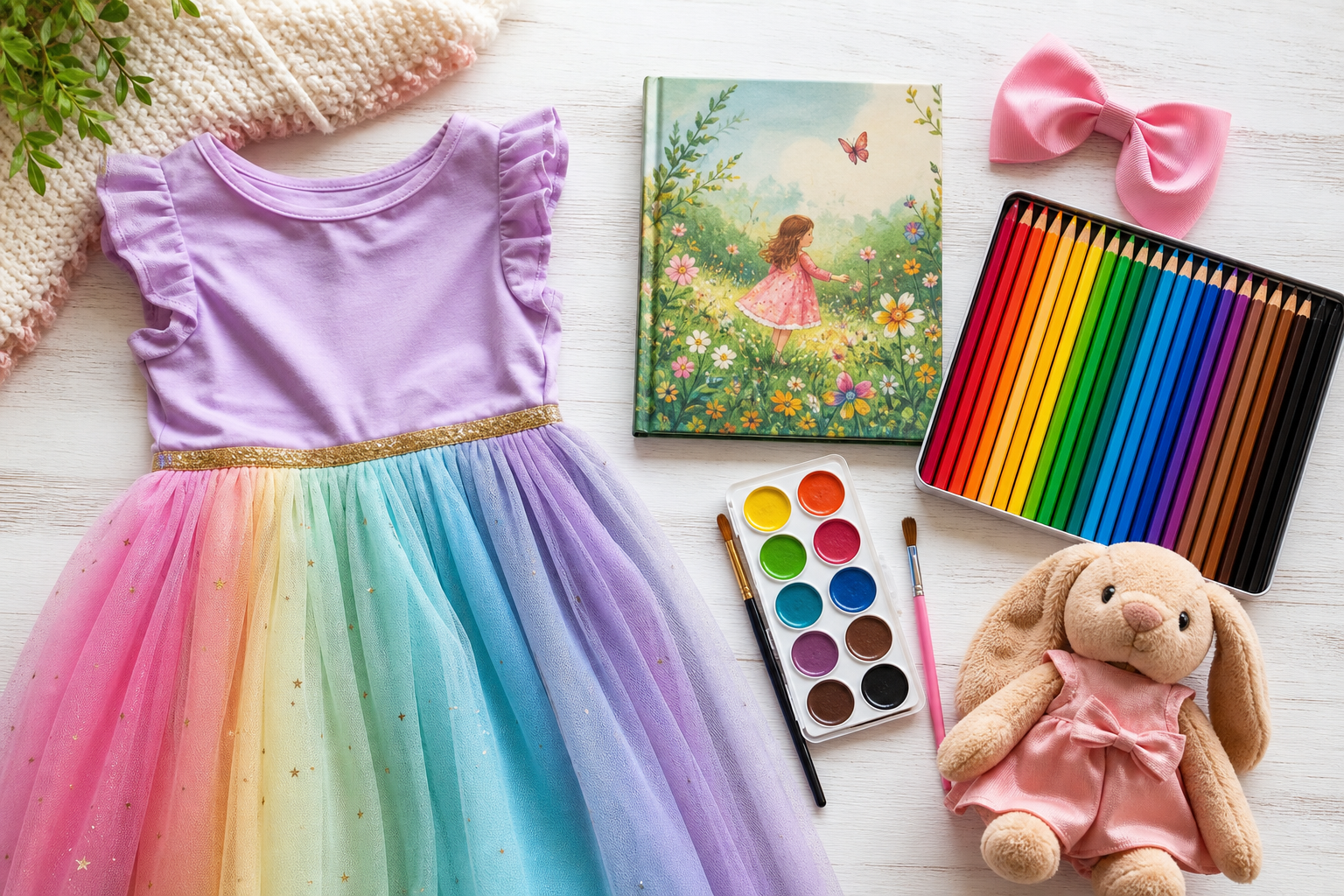 Ideias de presente para menina de sete anos com roupa e materiais criativos