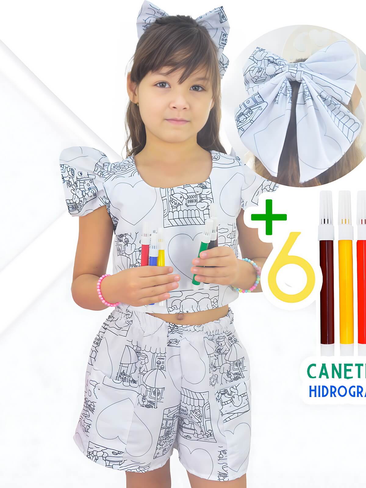 Conjunto infantil feminino da Moderna Meninas relacionado ao guia para Jussara