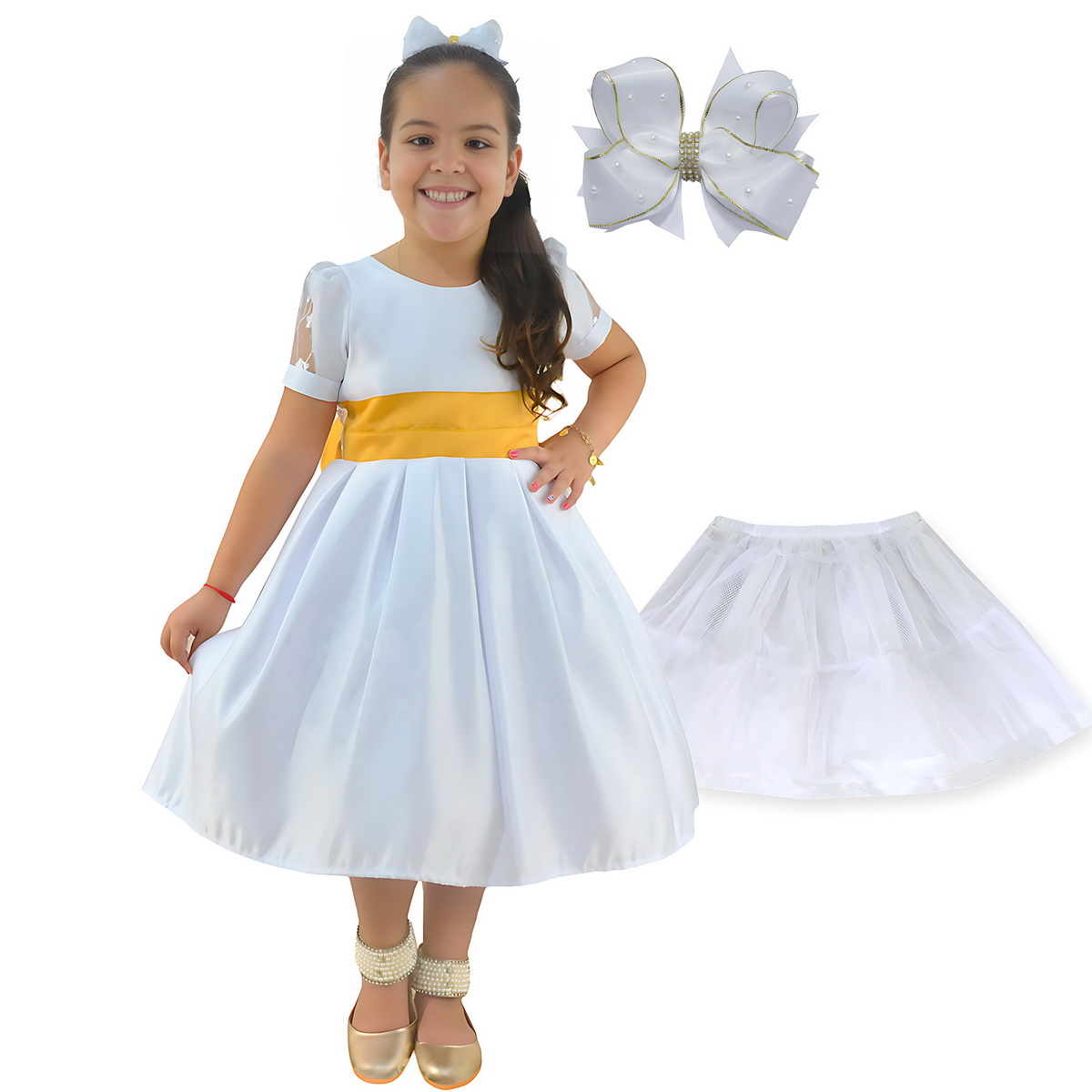 Vestido infantil de festa da Moderna Meninas relacionado ao guia para Rubiataba