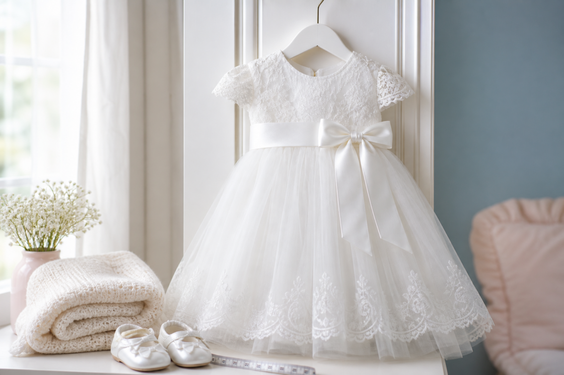 Vestido infantil para batizado no Setor Garavelo: opções delicadas e confortáveis