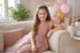 Vestido infantil para fotos de aniversário em casa: beleza sem desconforto