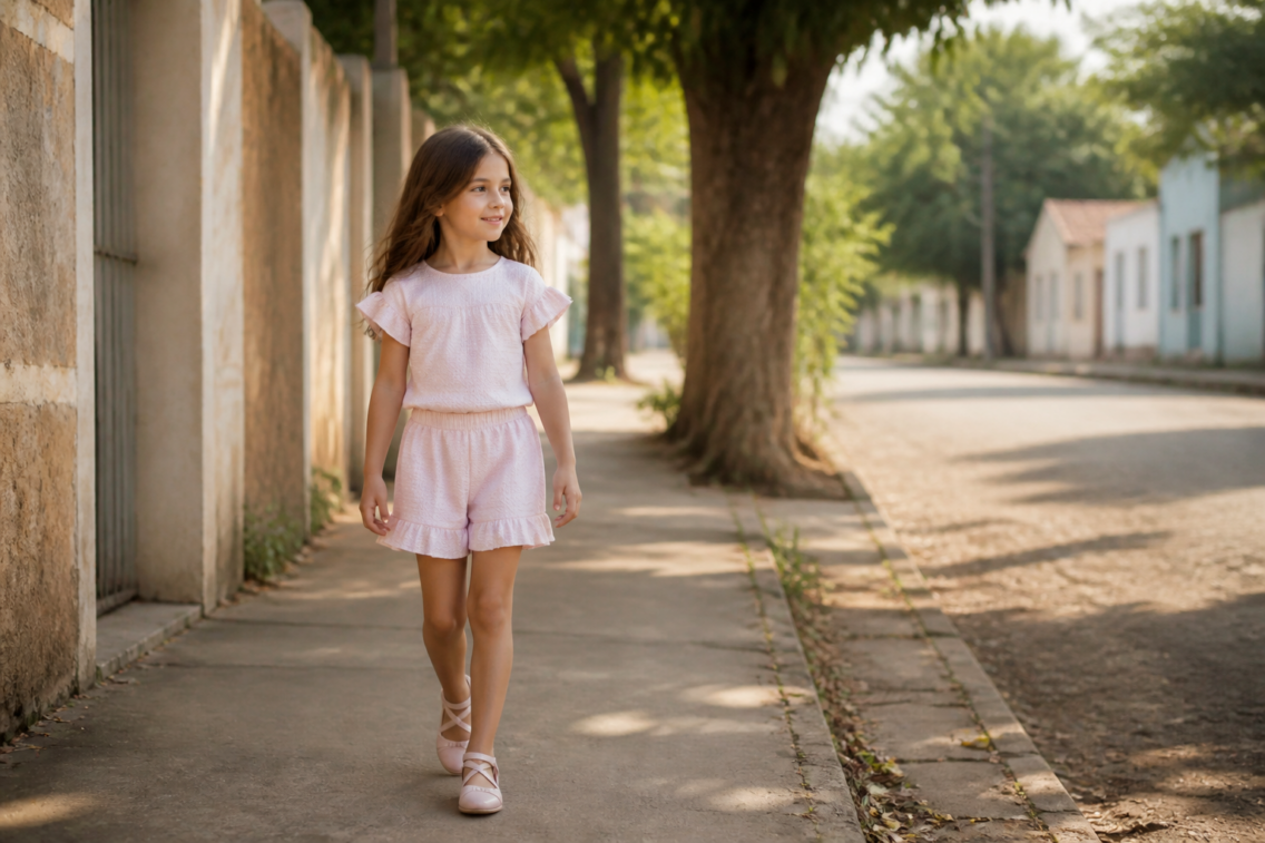 Conjunto infantil feminino para passeio em Leopoldo de Bulhões: conforto e combinações