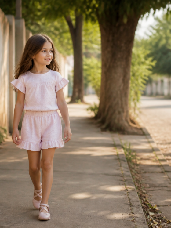 Conjunto infantil feminino para passeio em Leopoldo de Bulhões: conforto e combinações