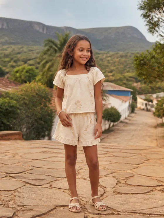 Conjunto infantil feminino para passeio em Alto Paraíso de Goiás: ideias práticas para o dia a dia