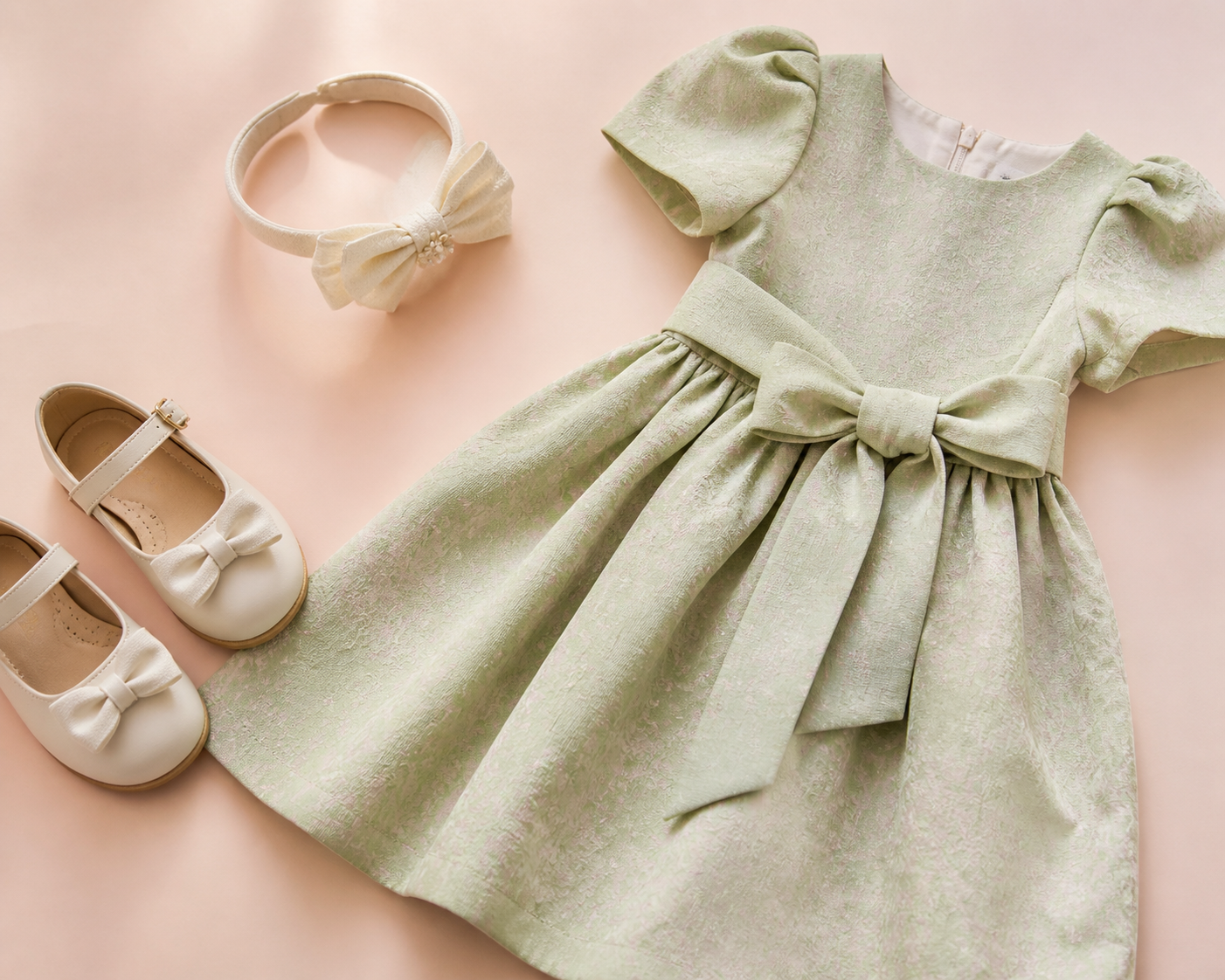 Detalhes de tecido e acabamento em roupa infantil para aniversário