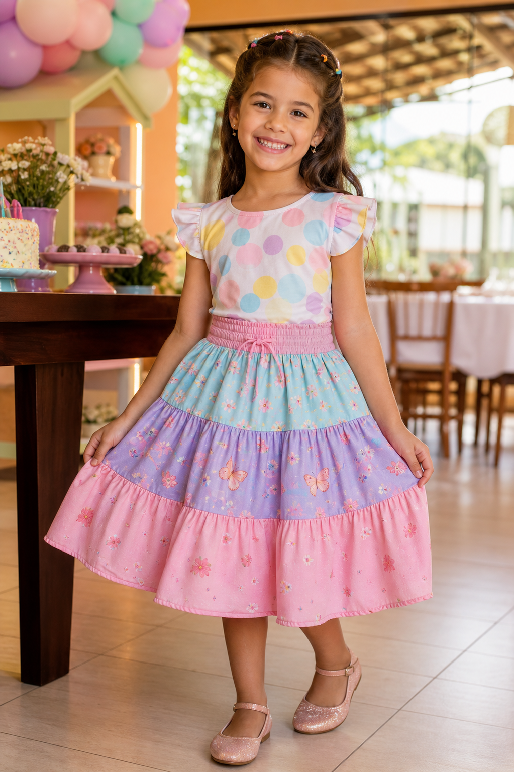 Look infantil feminino para aniversário no Jardim Imperial, Aparecida de Goiânia: ideias com conforto
