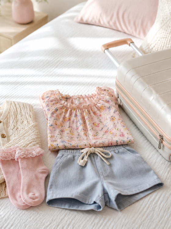 Conjunto infantil feminino para viagem de avião: conforto e praticidade