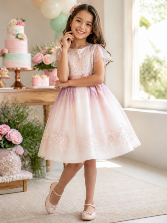 Vestido infantil para festa em São Domingos: conforto, tamanho e escolha do modelo