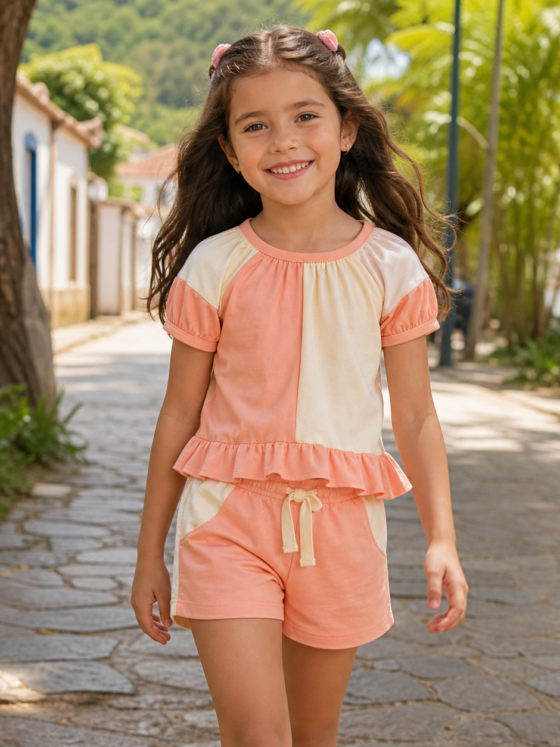 Conjunto infantil feminino para passeio em Paranaiguara: conforto e combinações