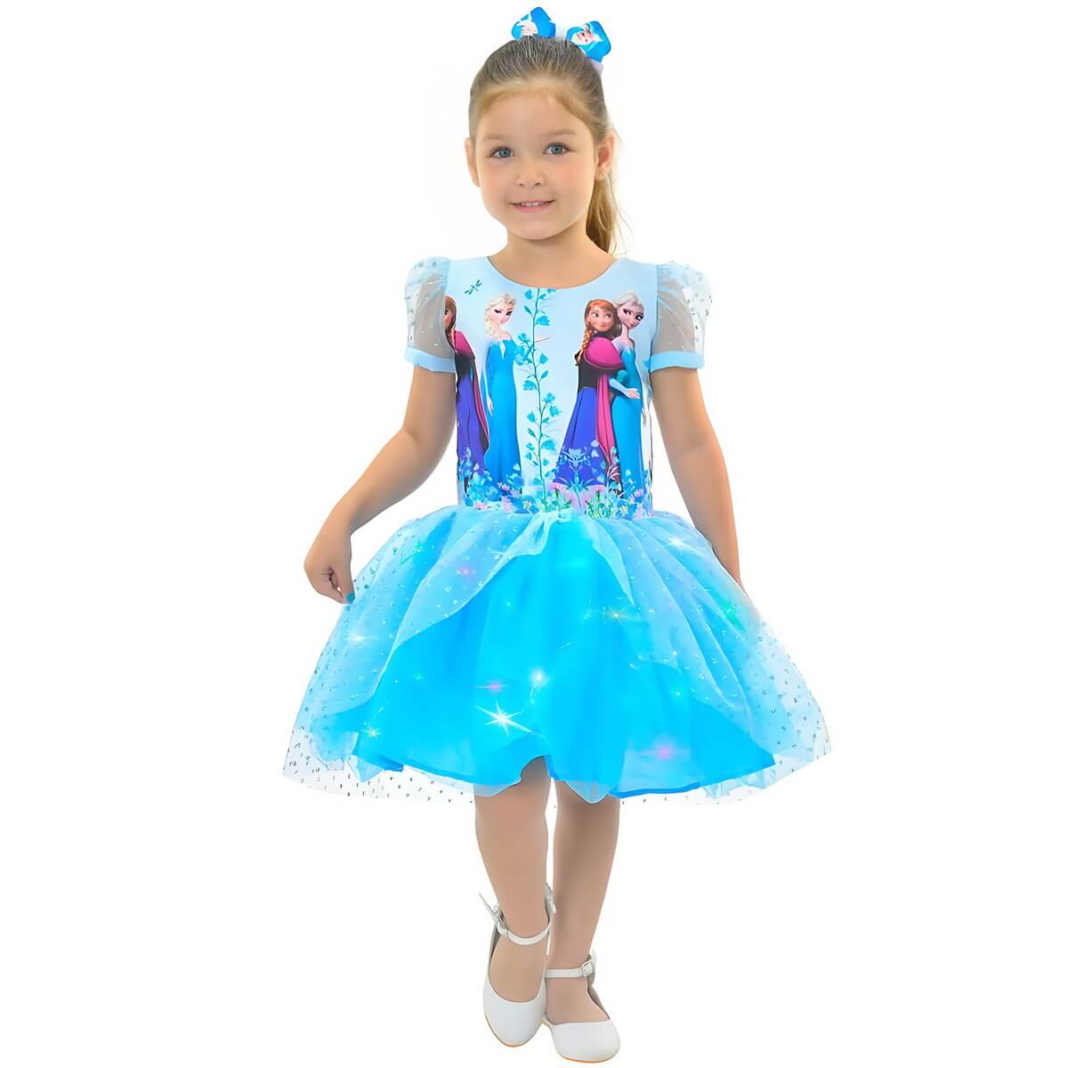 Vestido Frozen com LED vendido na Moderna Meninas