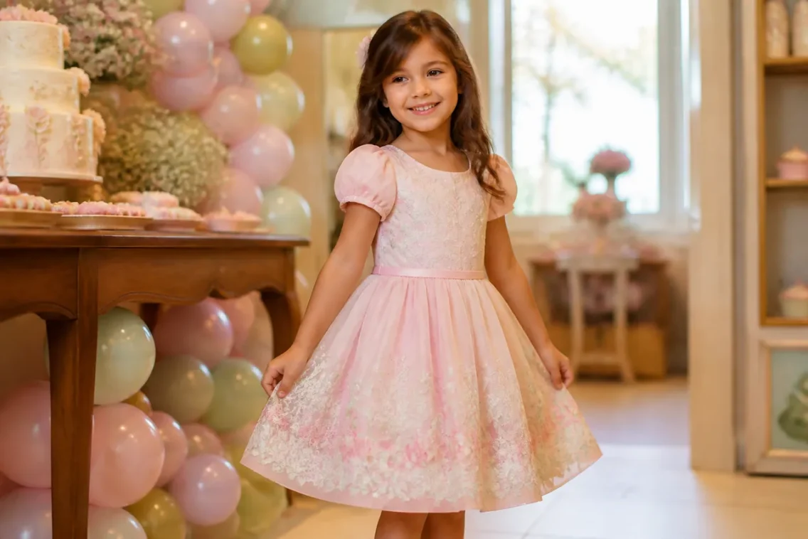 Vestido infantil para aniversário em Aragoiânia: guia de escolha por idade, tecido e ocasião