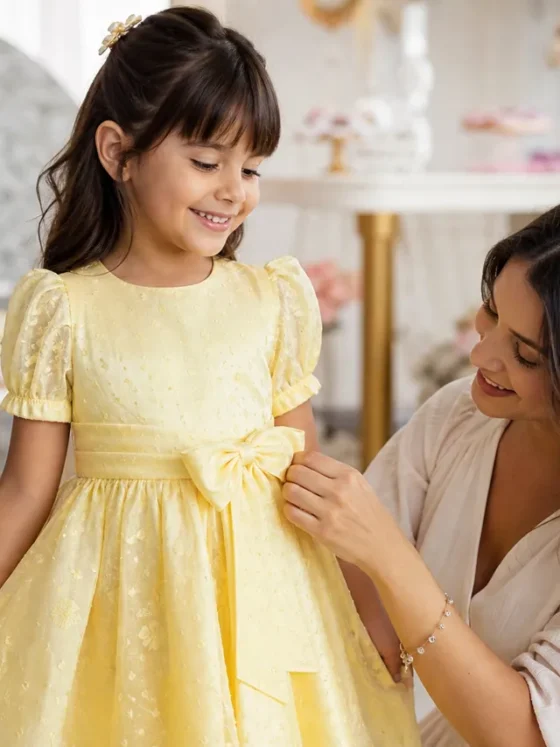 Vestido infantil para aniversário em Buriti Alegre: guia de escolha por idade, tecido e ocasião