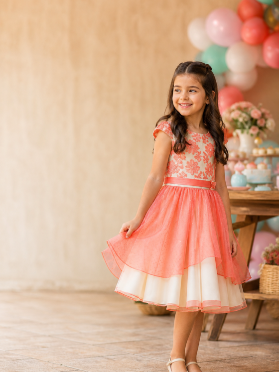 Vestido infantil para aniversário em Montes Claros de Goiás: temas, tecidos e tamanhos