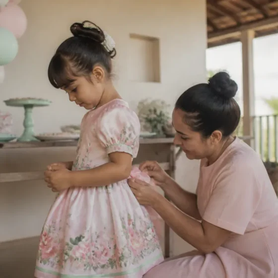 Vestido infantil para aniversário em Piranhas: escolha por tema, conforto e caimento