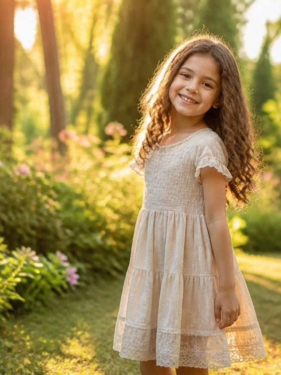 Vestido infantil para fotos de família: cores, conforto e caimento para retratos bonitos