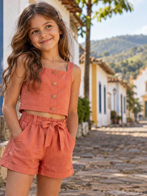 Conjunto infantil feminino para passeio em Novo Brasil: conforto e combinações