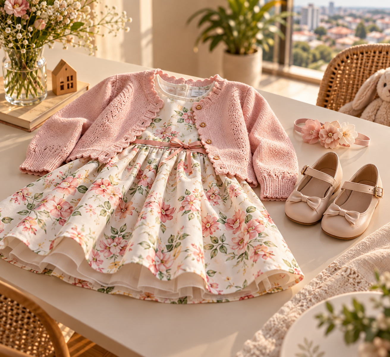 Detalhes de tecido, forro, costura e acessórios para escolher um look infantil