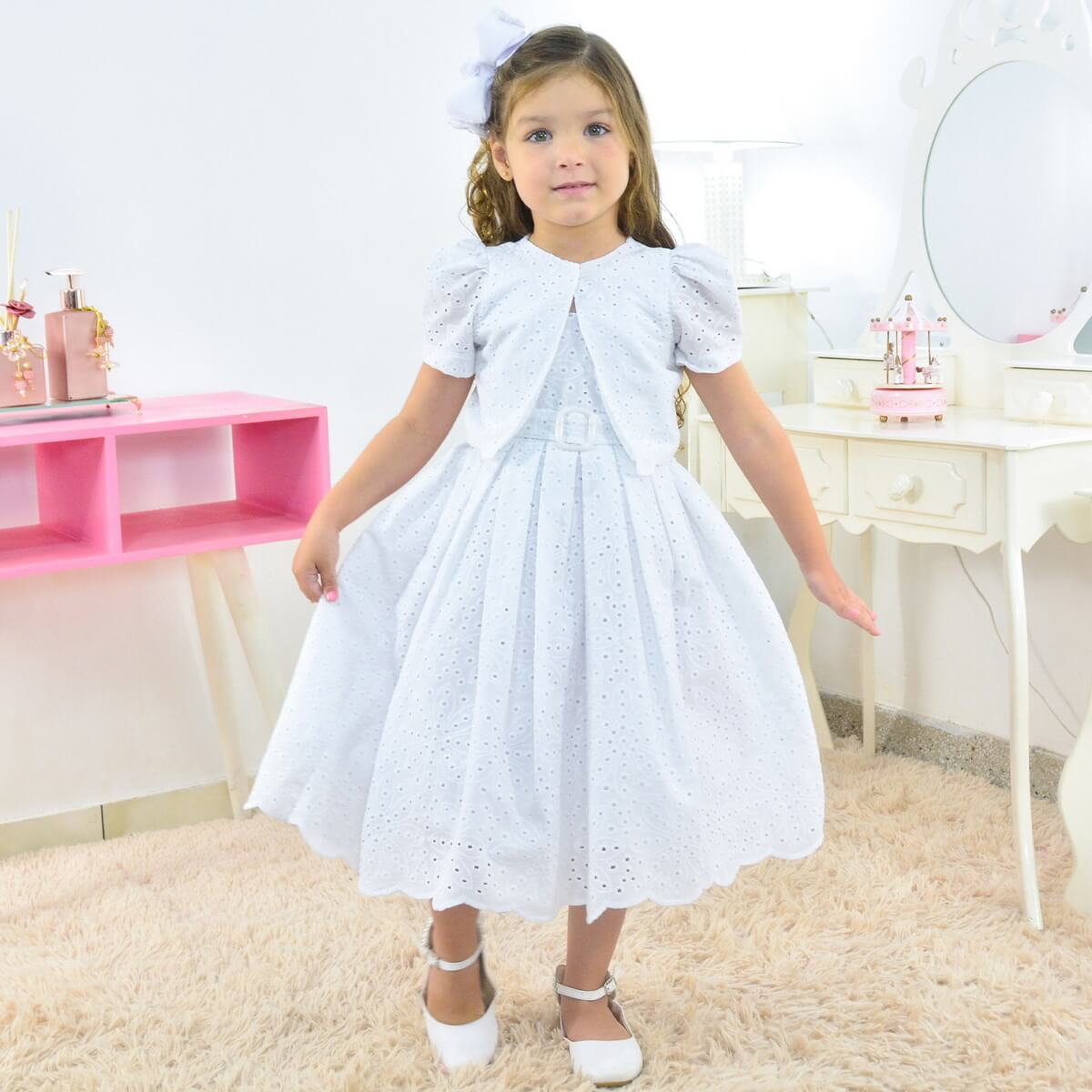 Vestido de daminha infantil disponível na loja Moderna Meninas