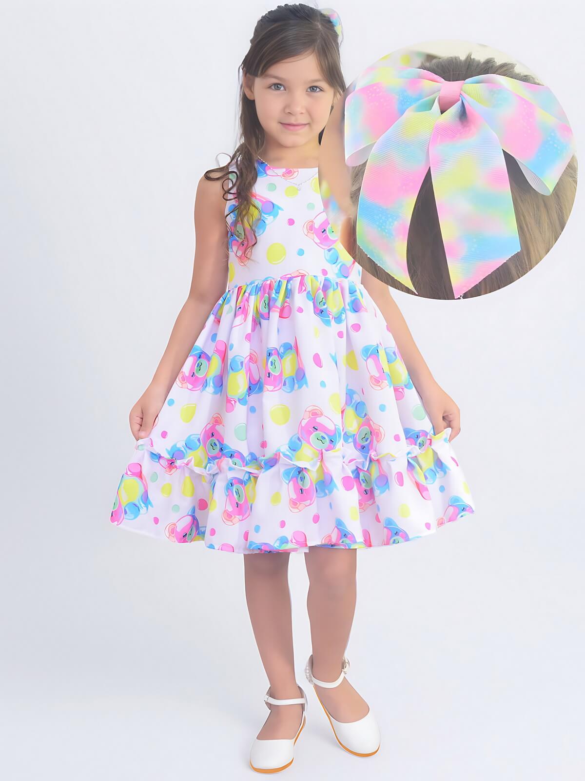 Vestido infantil colorido da loja Moderna Meninas