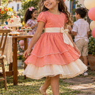 Vestido infantil para festa de primavera: flores, cores e conforto
