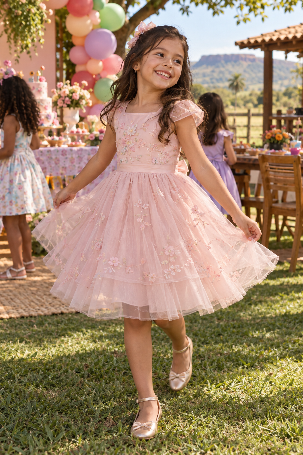 Vestido infantil para aniversário em Porteirão: guia por idade, tecido e ocasião