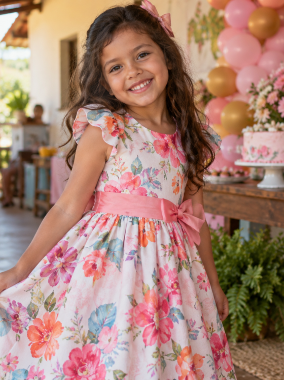 Vestido infantil para aniversário em Urutaí: guia por idade, tecido e ocasião