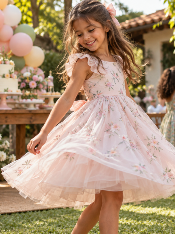 Vestido infantil para festa em Taquaral de Goiás: conforto, tecido e escolha por idade