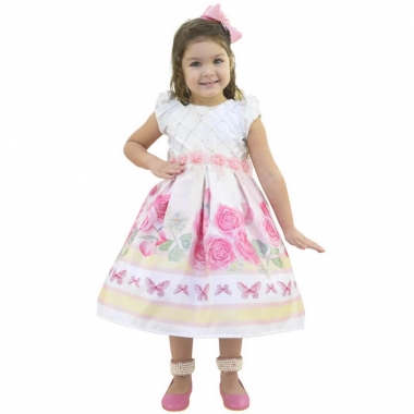 Vestido infantil floral para festa e aniversário