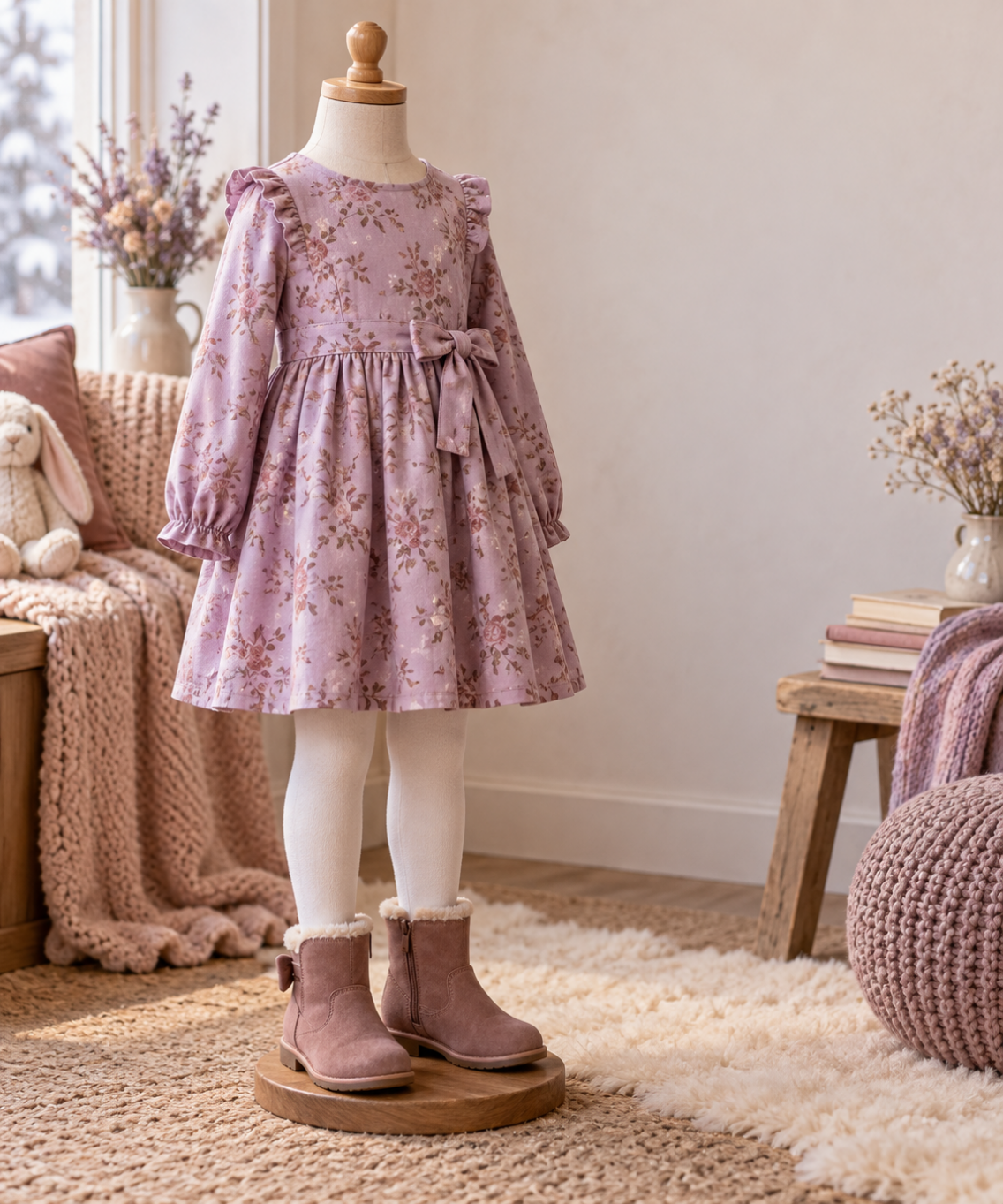 Vestido infantil com meia-calça no inverno: como combinar com conforto