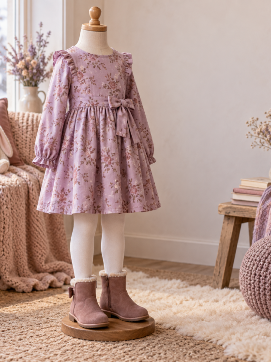 Vestido infantil com meia-calça no inverno: como combinar com conforto