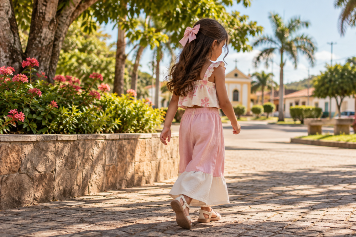 Conjunto Infantil Feminino para Passeio em Baliza | Guia