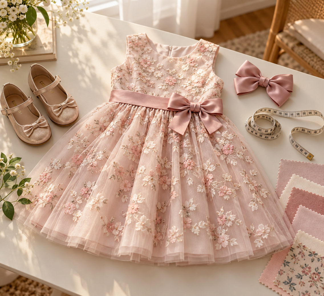 Vestido infantil para festa em Nova Veneza: como escolher