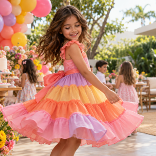 Look infantil feminino para aniversário no Parque Amazônia II, Goiânia: ideias com conforto