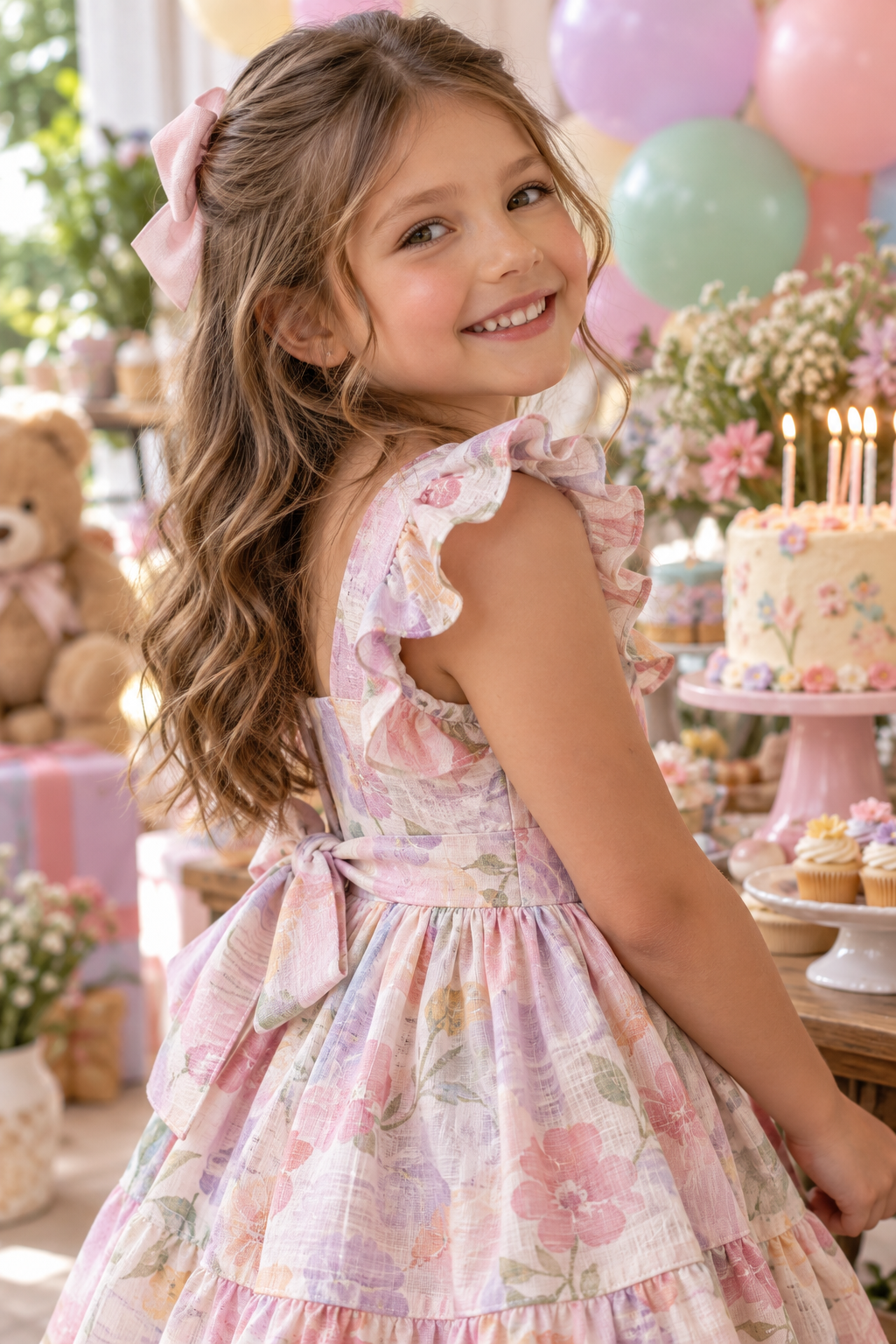 Detalhes de vestido infantil feminino para ocasião especial