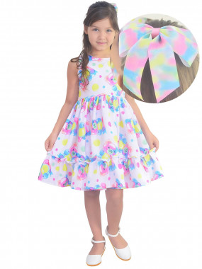 Vestido infantil estampado para festa